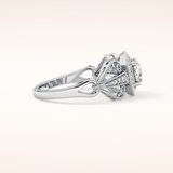 0.67 CT Round Shaped Halo & Pave Moissanite Engagement Ring