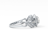 Round Halo & Vintage Art Deco Lab Grown Diamond Engagement Ring
