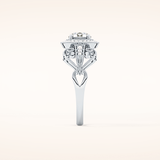0.67 CT Round Shaped Halo & Pave Moissanite Engagement Ring