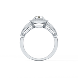Round Halo & Vintage Art Deco Lab Grown Diamond Engagement Ring