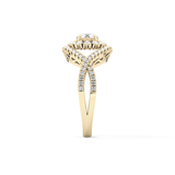 Round Halo & Criss Cross Pave Lab Grown Diamond Engagement Ring