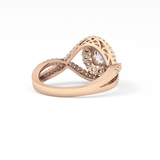 Round Halo & Criss Cross Pave Lab Grown Diamond Engagement Ring