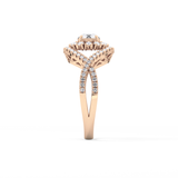 Round Halo & Criss Cross Pave Lab Grown Diamond Engagement Ring