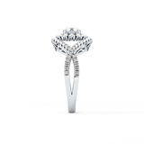 Round Halo & Criss Cross Pave Lab Grown Diamond Engagement Ring