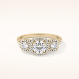 0.79 CT Round Shaped Cluster Moissanite Engagement Ring
