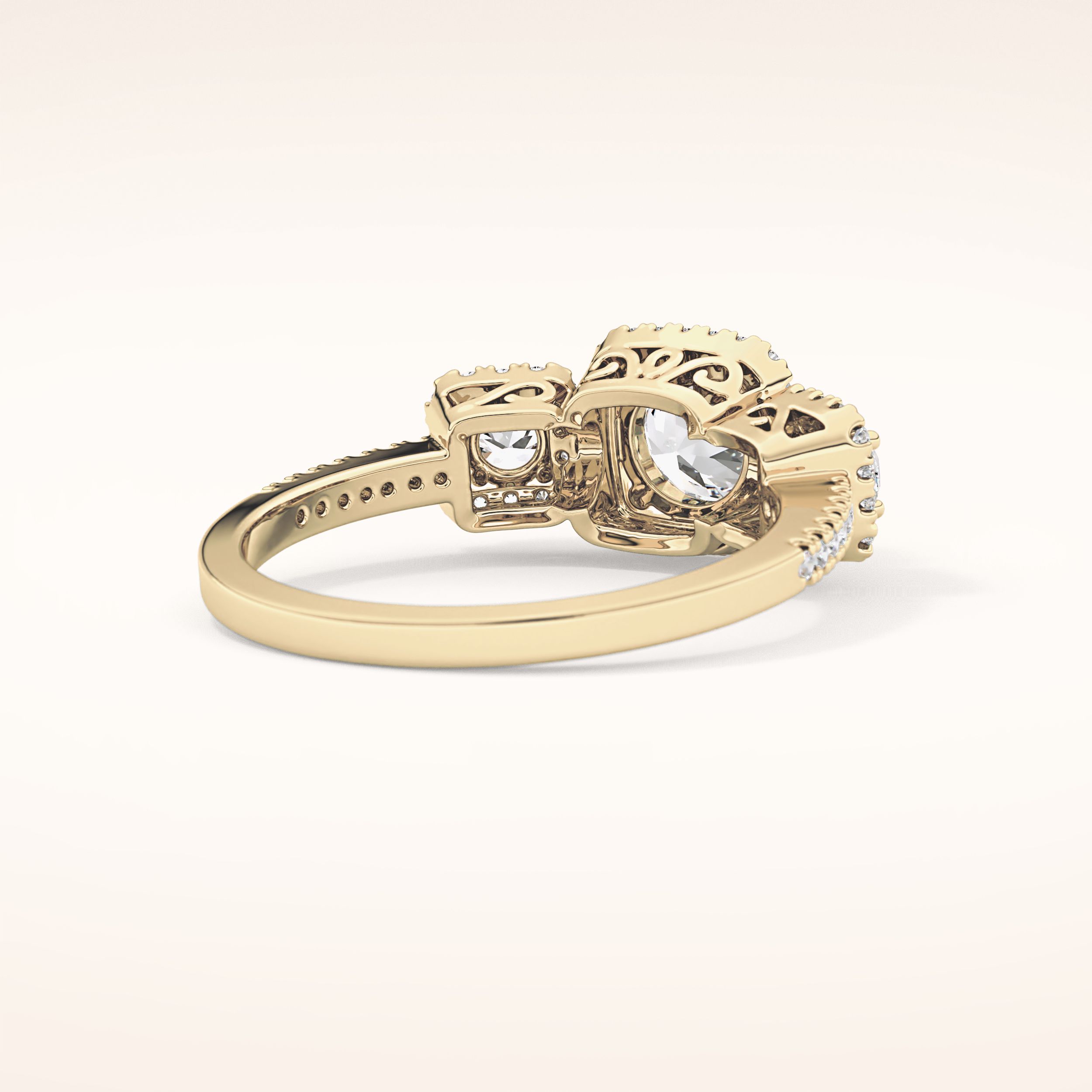 0.79 CT Round Shaped Cluster Moissanite Engagement Ring