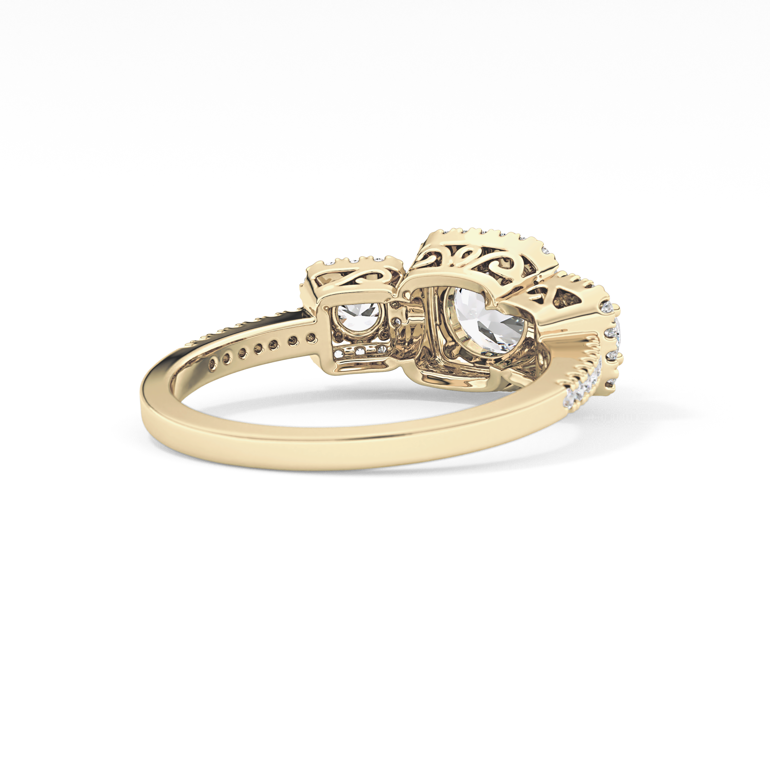 Round Cluster Lab Grown Diamond Engagement Ring