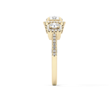 Round Cluster Lab Grown Diamond Engagement Ring