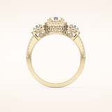 0.79 CT Round Shaped Cluster Moissanite Engagement Ring