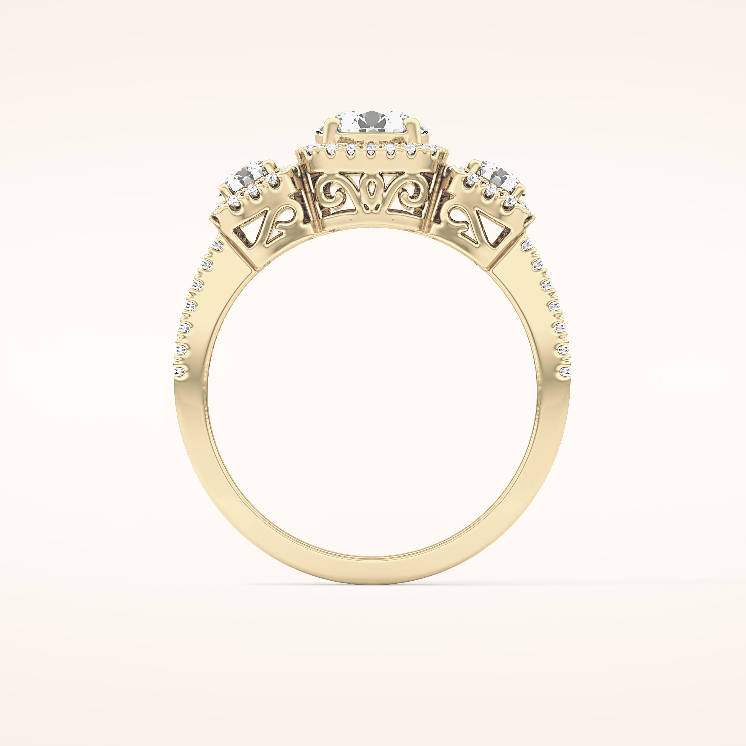 0.79 CT Round Shaped Cluster Moissanite Engagement Ring