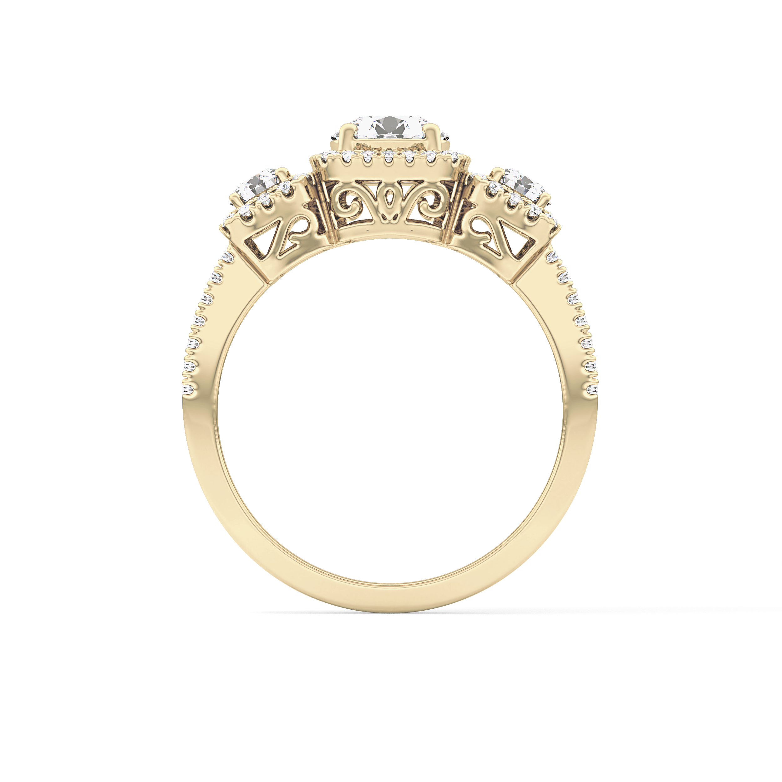 Round Cluster Lab Grown Diamond Engagement Ring