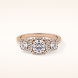 0.79 CT Round Shaped Cluster Moissanite Engagement Ring