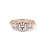 Round Cluster Lab Grown Diamond Engagement Ring