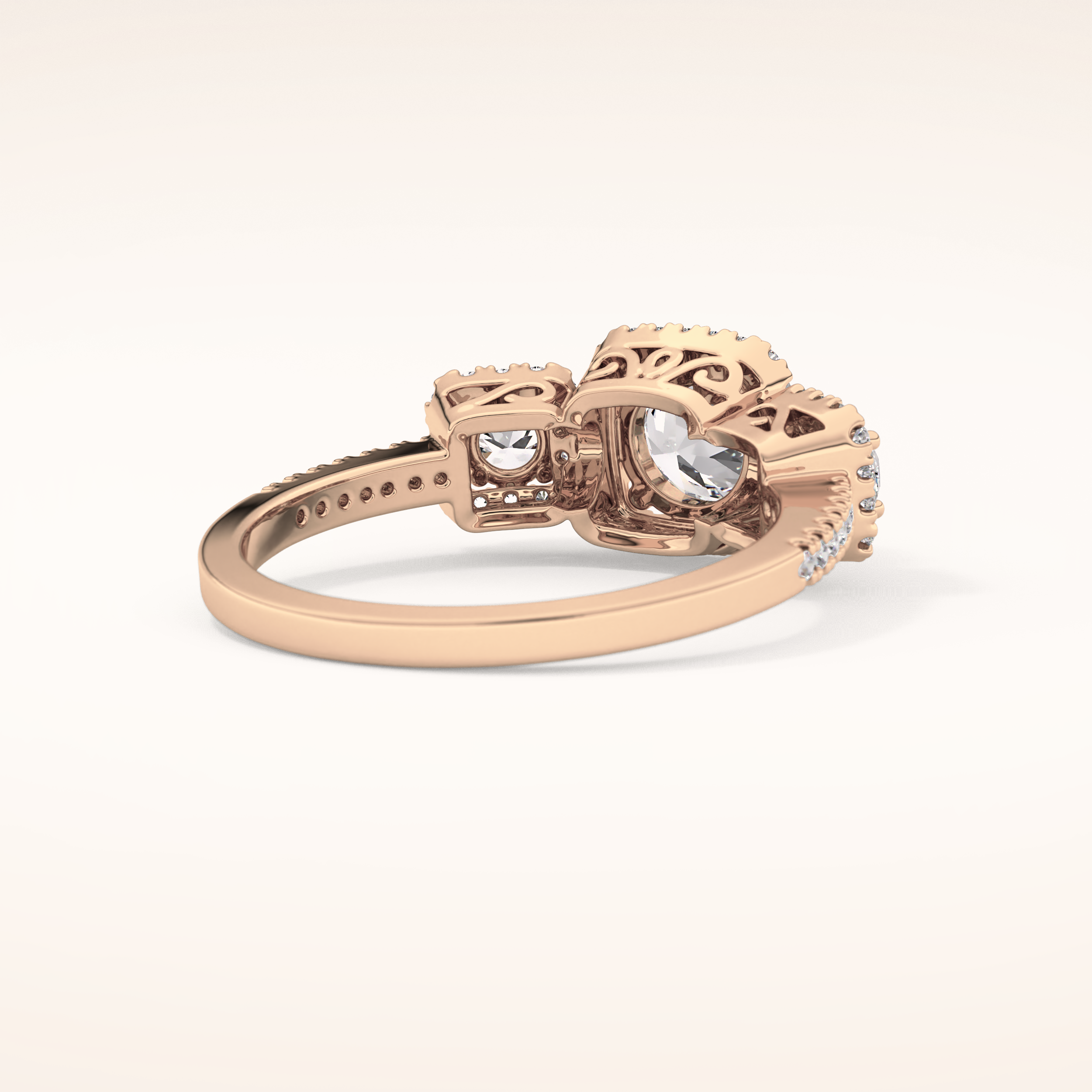 0.79 CT Round Shaped Cluster Moissanite Engagement Ring