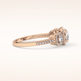 0.79 CT Round Shaped Cluster Moissanite Engagement Ring