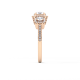 Round Cluster Lab Grown Diamond Engagement Ring