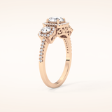 0.79 CT Round Shaped Cluster Moissanite Engagement Ring