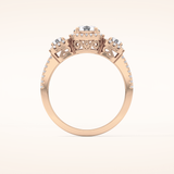 0.79 CT Round Shaped Cluster Moissanite Engagement Ring