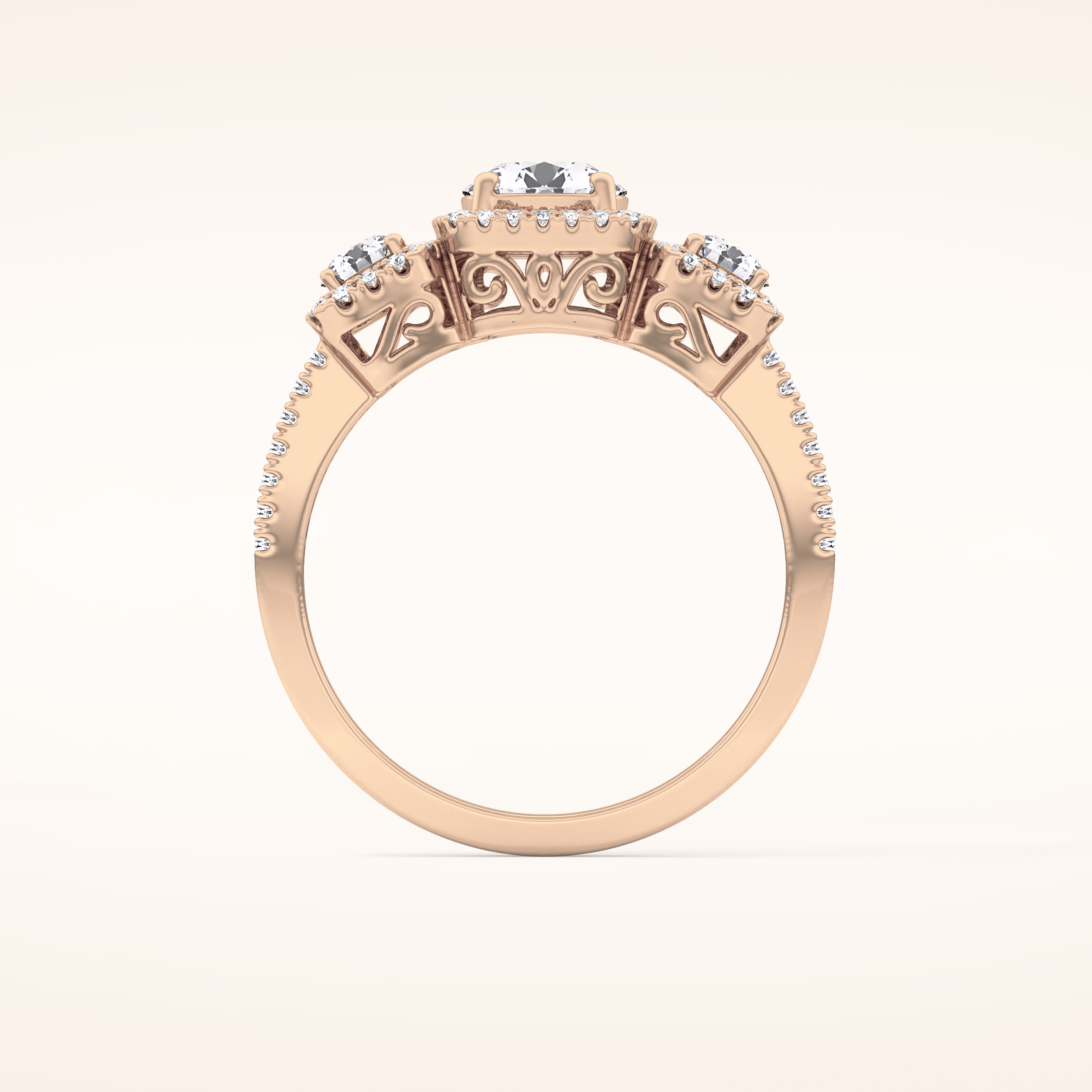 0.79 CT Round Shaped Cluster Moissanite Engagement Ring