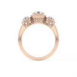 Round Cluster Lab Grown Diamond Engagement Ring