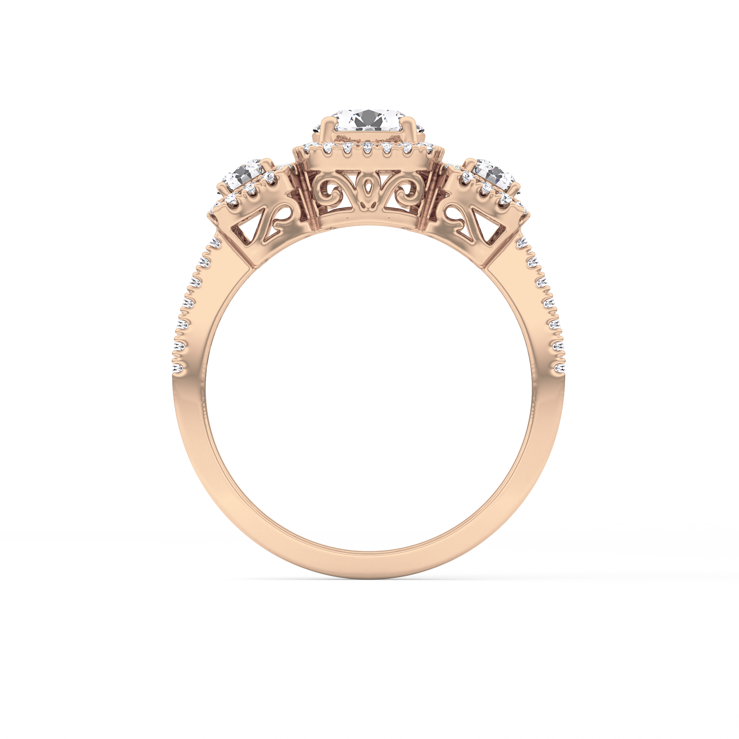 Round Cluster Lab Grown Diamond Engagement Ring