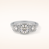 0.79 CT Round Shaped Cluster Moissanite Engagement Ring