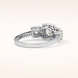 0.79 CT Round Shaped Cluster Moissanite Engagement Ring
