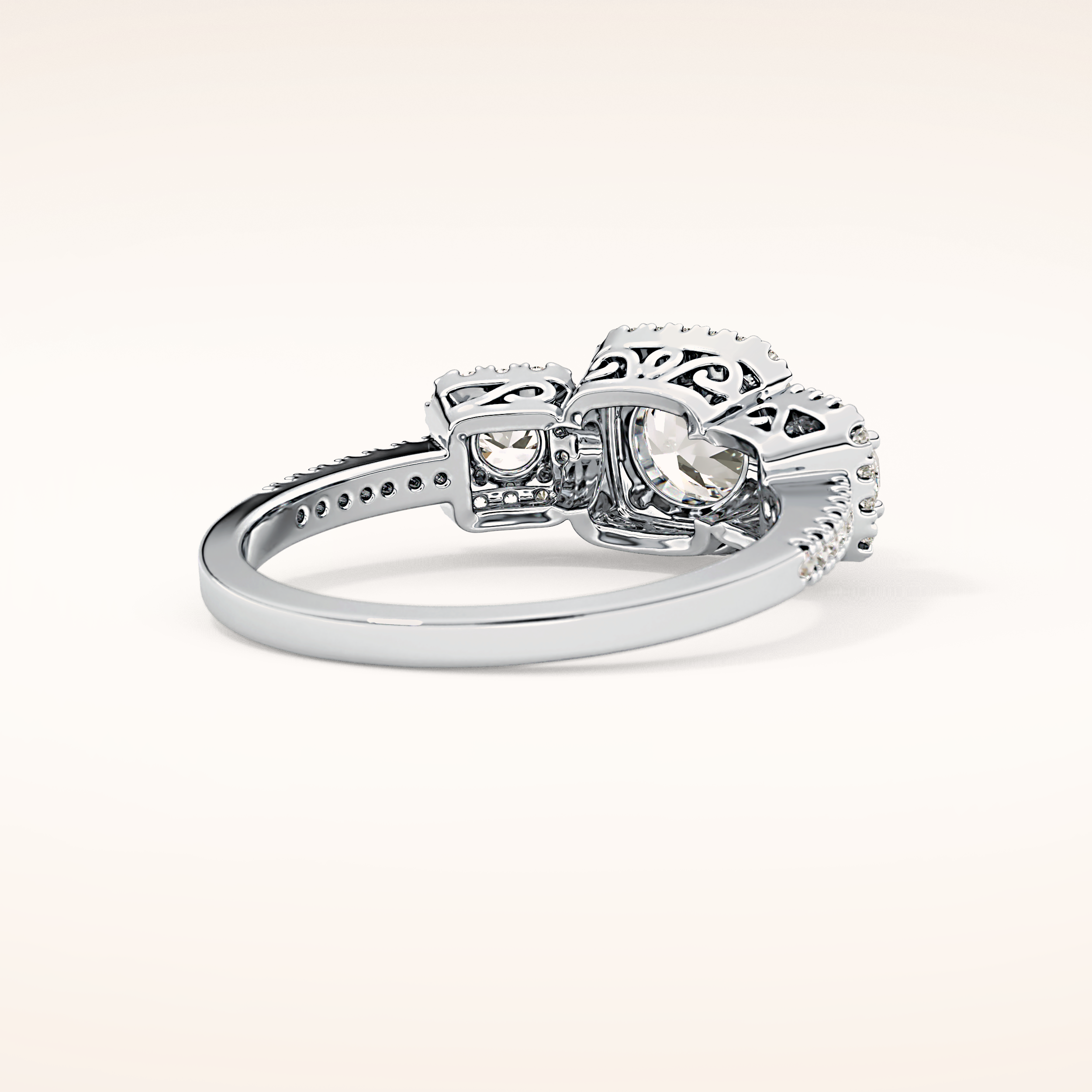 0.79 CT Round Shaped Cluster Moissanite Engagement Ring