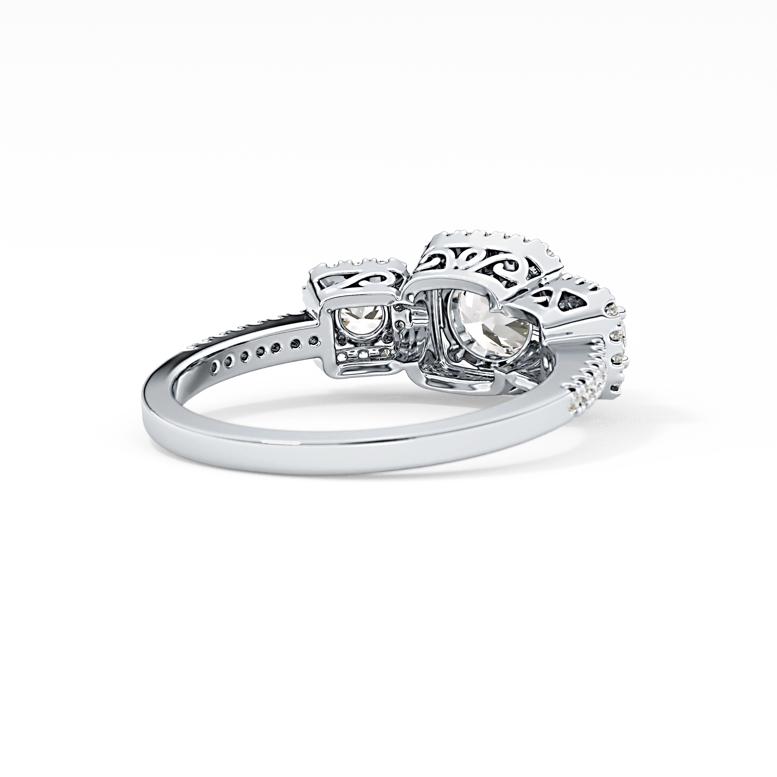 Round Cluster Lab Grown Diamond Engagement Ring