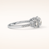 0.79 CT Round Shaped Cluster Moissanite Engagement Ring