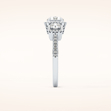 0.79 CT Round Shaped Cluster Moissanite Engagement Ring