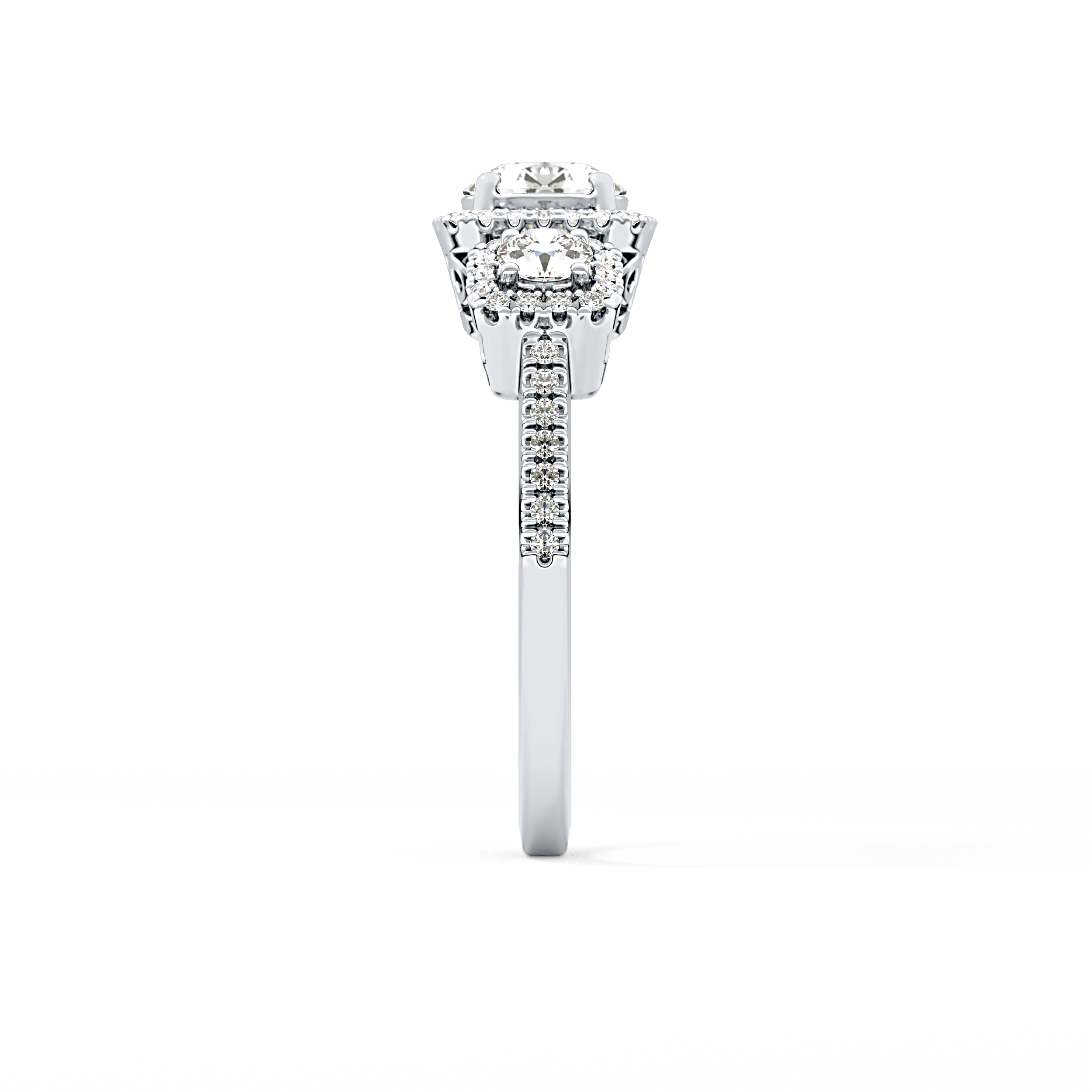 Round Cluster Lab Grown Diamond Engagement Ring