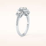 0.79 CT Round Shaped Cluster Moissanite Engagement Ring
