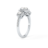Round Cluster Lab Grown Diamond Engagement Ring
