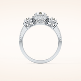 0.79 CT Round Shaped Cluster Moissanite Engagement Ring