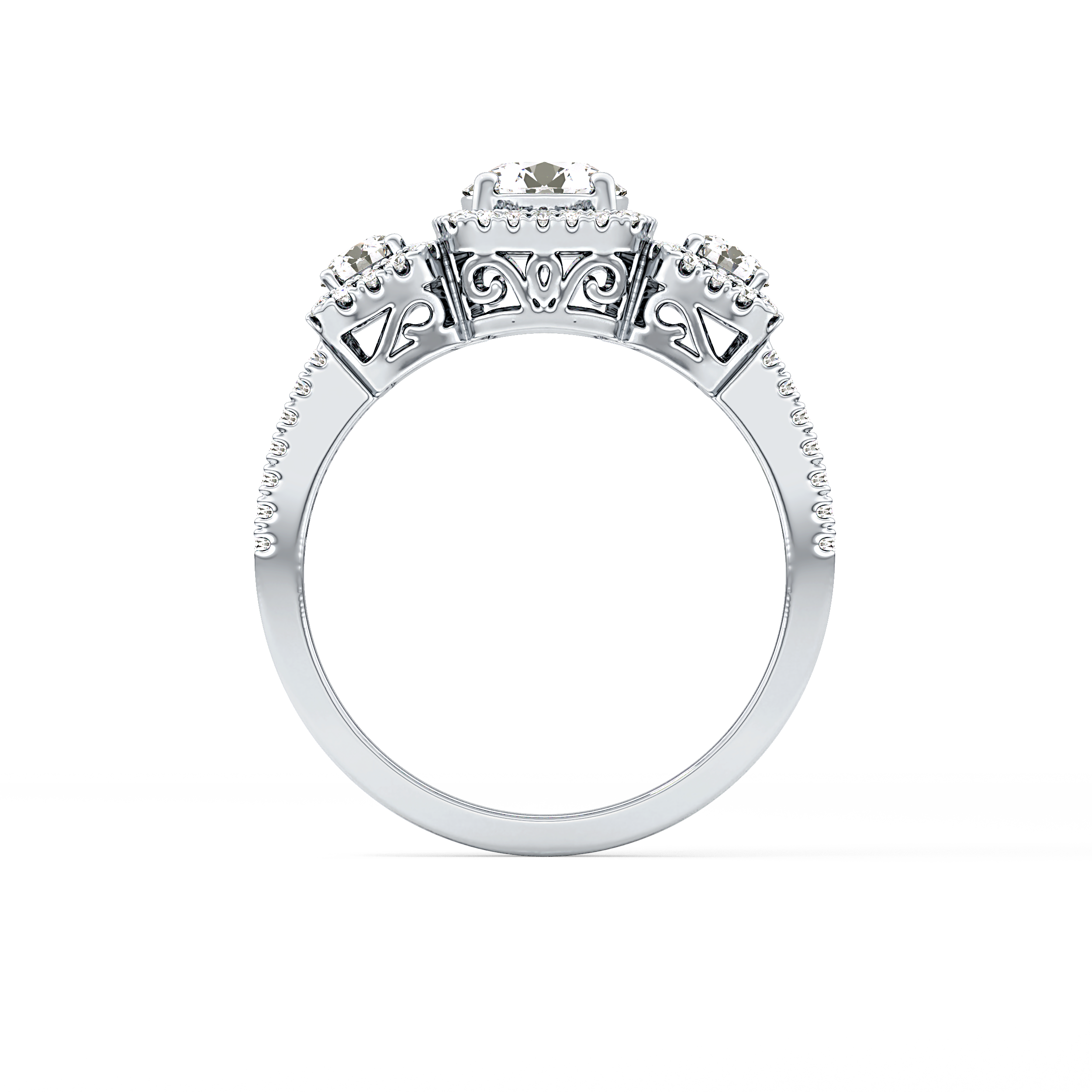 Round Cluster Lab Grown Diamond Engagement Ring