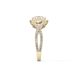Round Halo Pave Lab Grown Diamond Engagement Ring