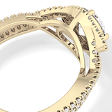 Round Halo Pave Lab Grown Diamond Engagement Ring