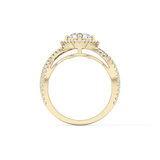 Round Halo Pave Lab Grown Diamond Engagement Ring