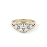 Round Halo & Split Shank Pave Lab Grown Diamond Engagement Ring