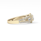 Round Halo & Split Shank Pave Lab Grown Diamond Engagement Ring