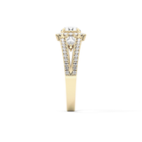 Round Halo & Split Shank Pave Lab Grown Diamond Engagement Ring