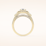 0.62 CT Round Shaped Cluster Moissanite Engagement Ring