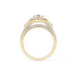 Round Halo & Split Shank Pave Lab Grown Diamond Engagement Ring
