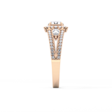 Round Halo & Split Shank Pave Lab Grown Diamond Engagement Ring