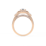 Round Halo & Split Shank Pave Lab Grown Diamond Engagement Ring