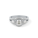 Round Halo & Split Shank Pave Lab Grown Diamond Engagement Ring