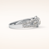 0.62 CT Round Shaped Cluster Moissanite Engagement Ring