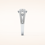 0.62 CT Round Shaped Cluster Moissanite Engagement Ring