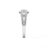 Round Halo & Split Shank Pave Lab Grown Diamond Engagement Ring